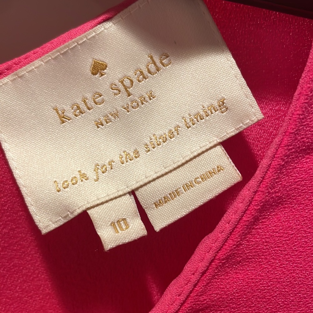 Kate spade size 10 hot pink long sleeve dress worn 1 time - Picture 4 of 4